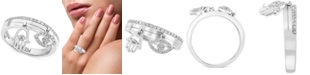 EFFY Collection EFFY&reg; Diamond Evil Eye & Hamsa Hand Charm Ring (1/4 ct. t.w.) in 14k White Gold